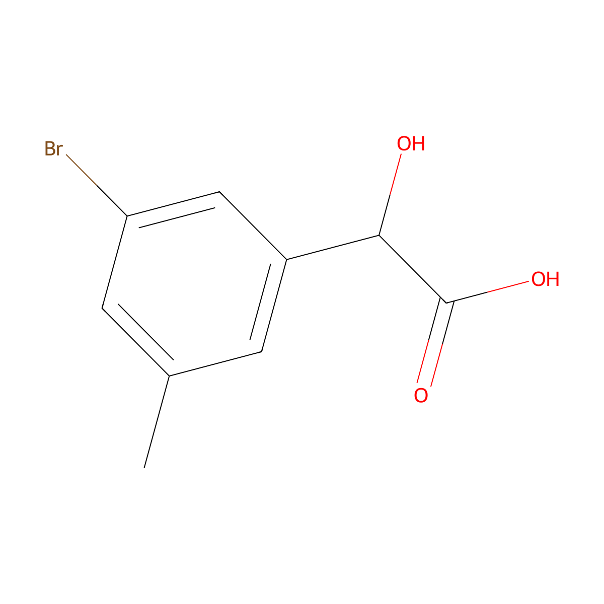 2-(3-Bromo-5-methylphenyl)-2-hydroxyacetic acid molecular structure, CAS 1261819-72-0