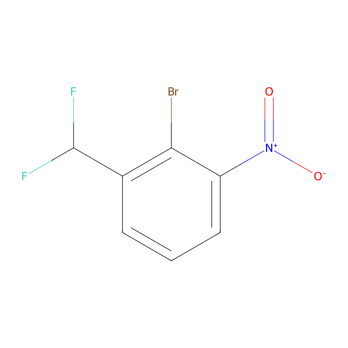 2-Bromo-1-(difluoromethyl)-3-nitrobenzene molecular structure, CAS 1261819-77-5