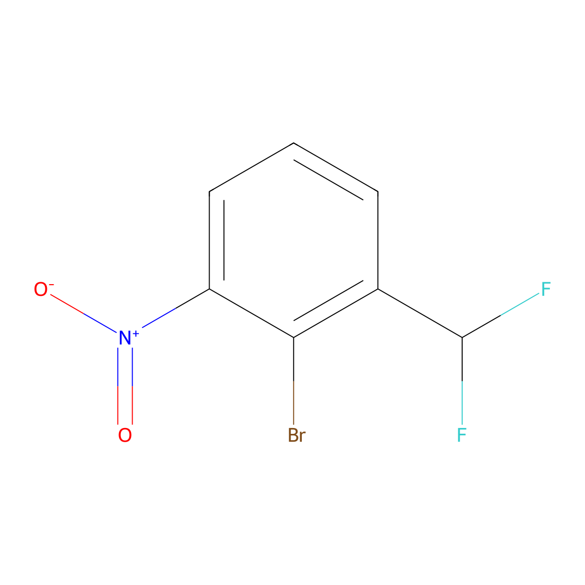 2-Bromo-1-(difluoromethyl)-3-nitrobenzene molecular structure, CAS 1261819-77-5