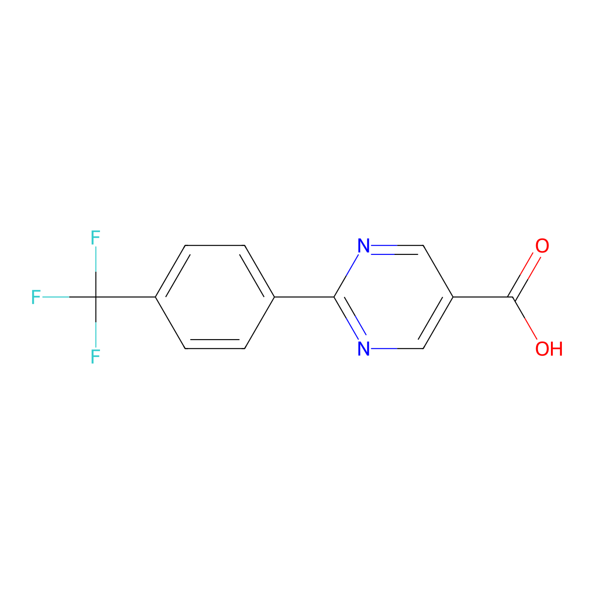 2-(4-(Trifluoromethyl)phenyl)pyrimidine-5-carboxylic acid molecular structure, CAS 1261819-81-1
