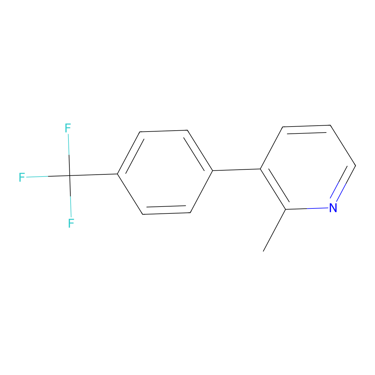 2-Methyl-3-(4-(trifluoromethyl)phenyl)pyridine molecular structure, CAS 1261820-32-9