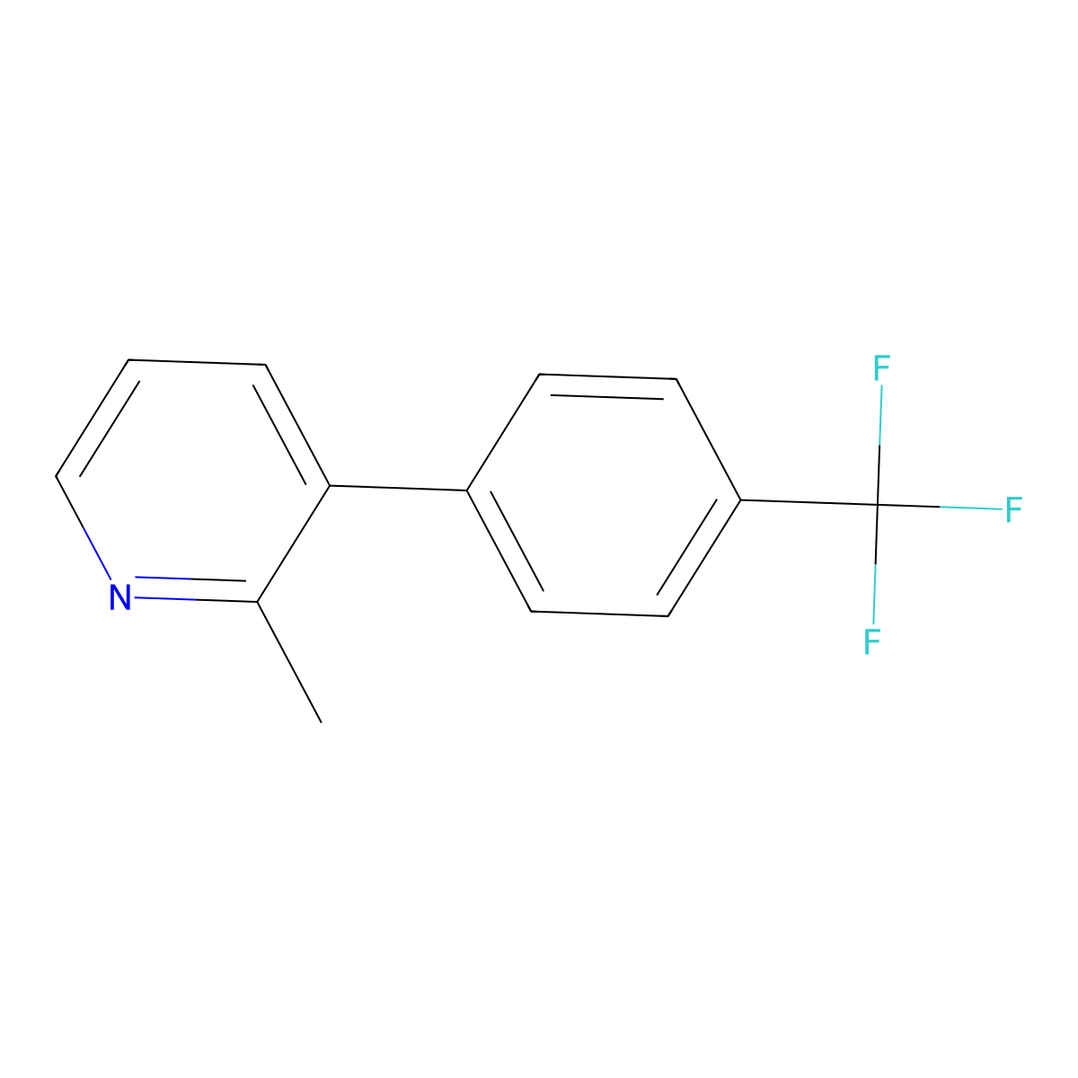 2-Methyl-3-(4-(trifluoromethyl)phenyl)pyridine molecular structure, CAS 1261820-32-9