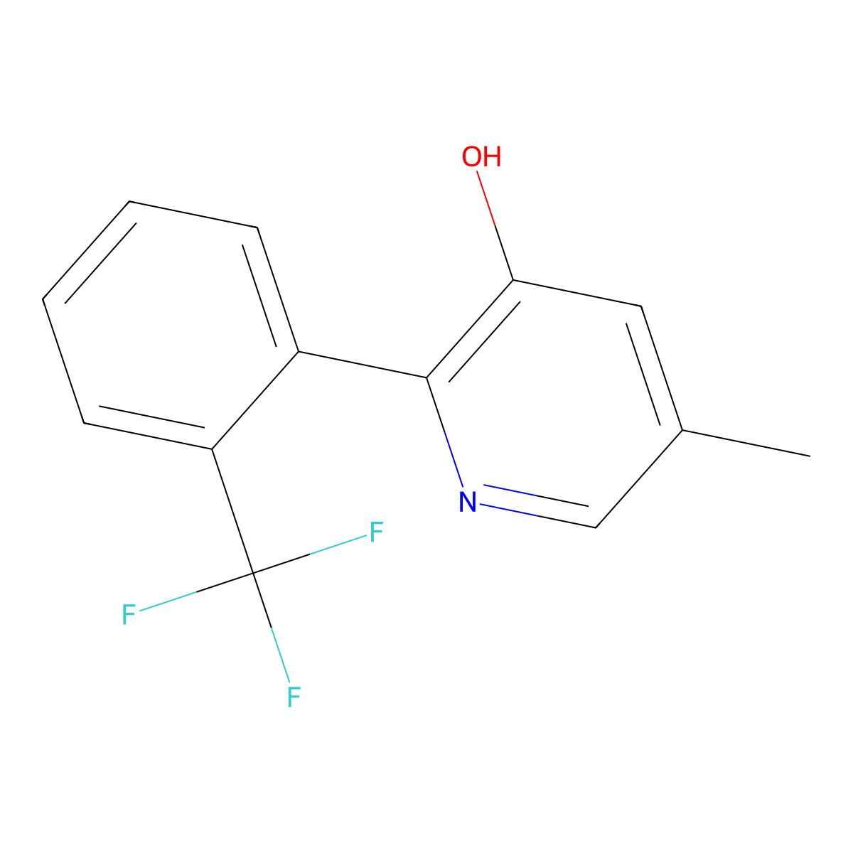 5-Methyl-2-[2-(trifluoromethyl)phenyl]-3-pyridinol molecular structure, CAS 1261820-37-4