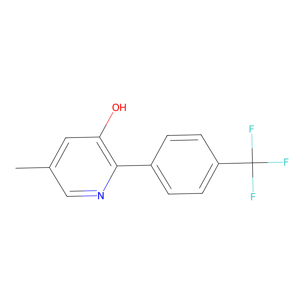 5-Methyl-2-[4-(trifluoromethyl)phenyl]pyridin-3-ol molecular structure, CAS 1261820-40-9