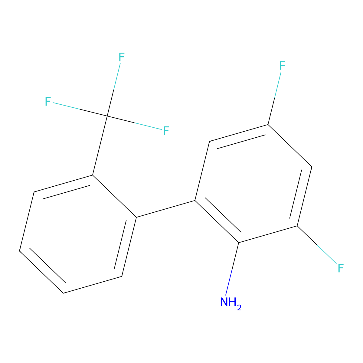 3,5-Difluoro-2'-(trifluoromethyl)-[1,1'-biphenyl]-2-amine molecular structure, CAS 1261820-76-1