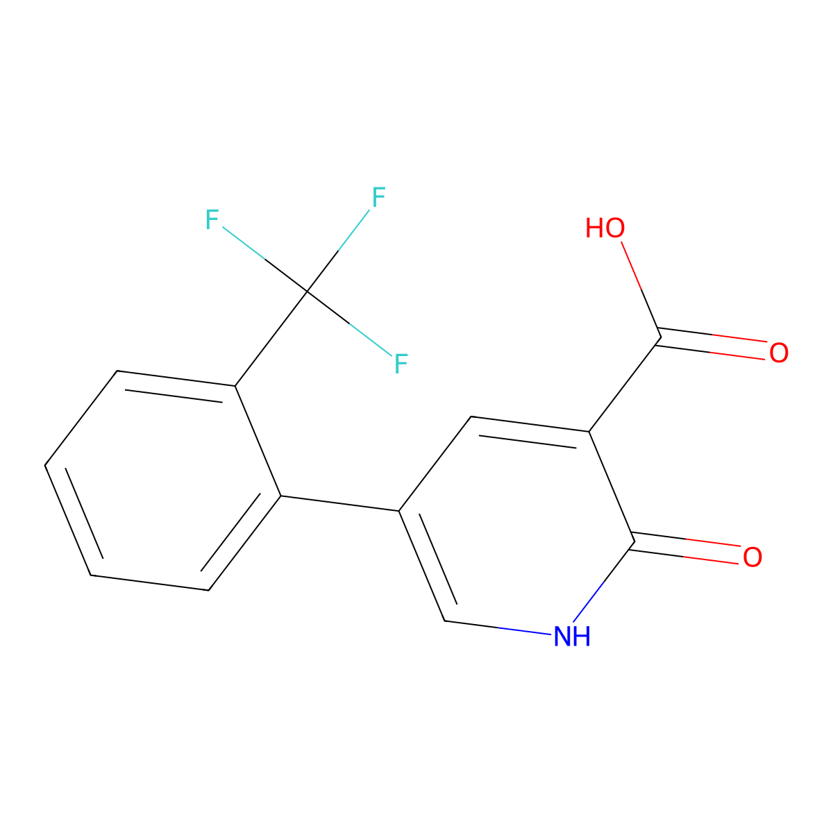 2-Hydroxy-5-(2-(trifluoromethyl)phenyl)nicotinic acid molecular structure, CAS 1261820-95-4