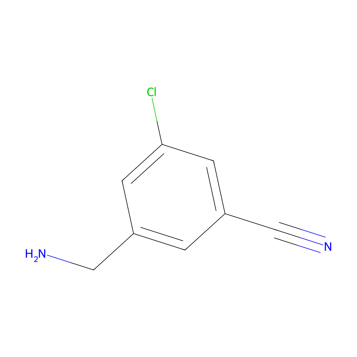 3-(Aminomethyl)-5-chlorobenzonitrile molecular structure, CAS 1261820-96-5
