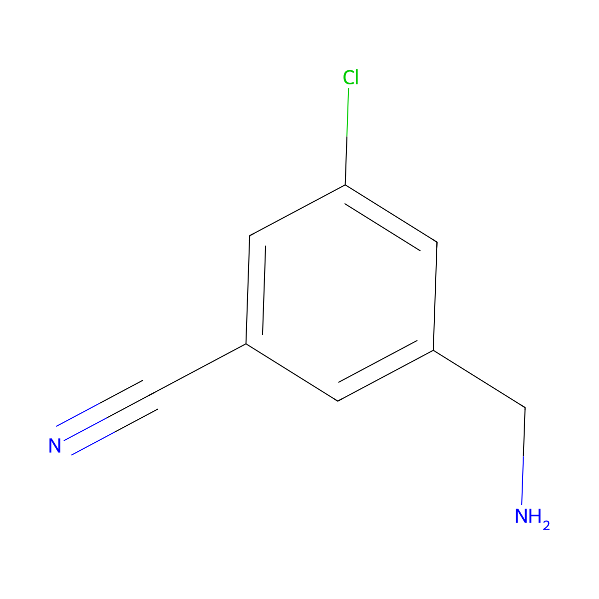 3-(Aminomethyl)-5-chlorobenzonitrile molecular structure, CAS 1261820-96-5