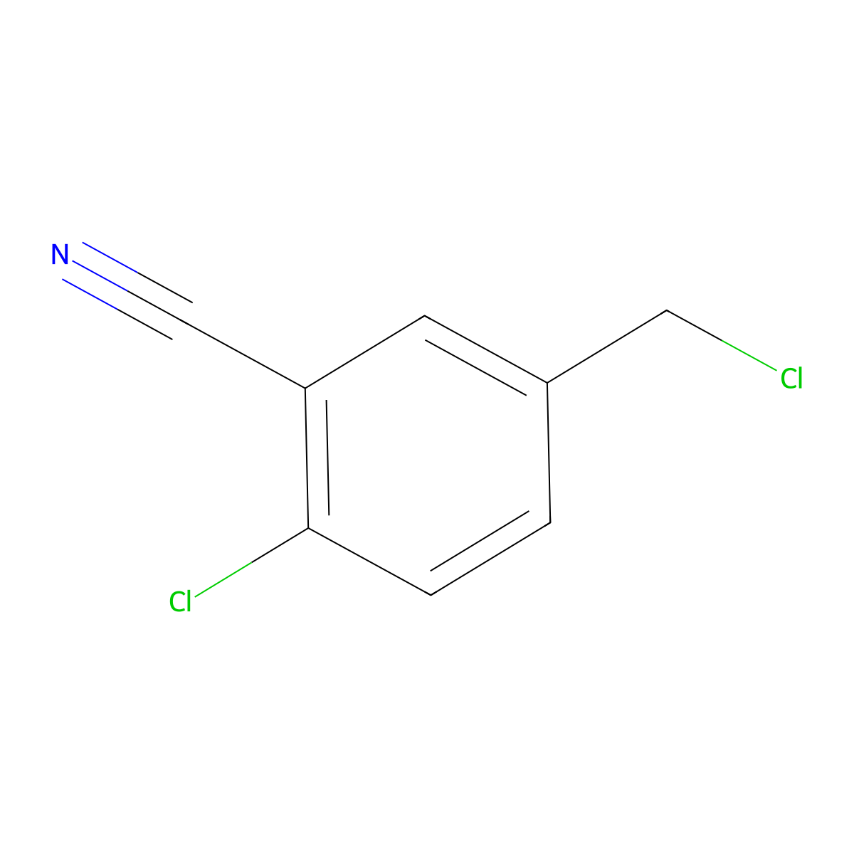 2-Chloro-5-(chloromethyl)benzonitrile molecular structure, CAS 1261820-97-6