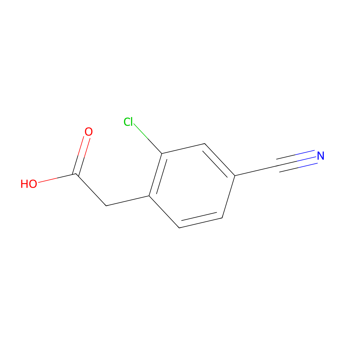 2-(2-Chloro-4-cyanophenyl)acetic acid molecular structure, CAS 1261820-99-8