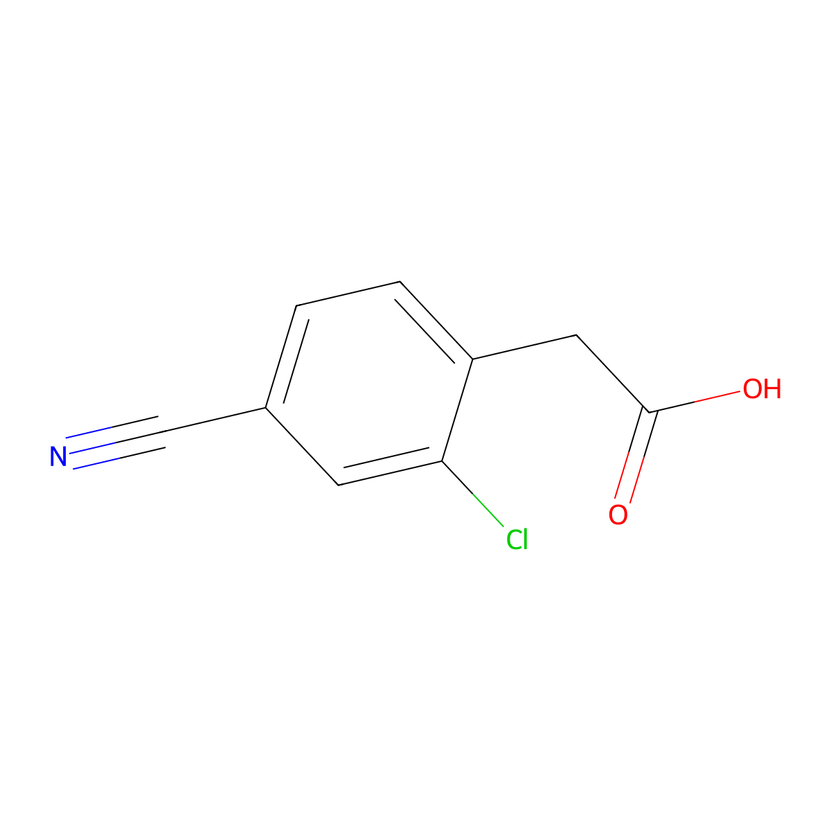 2-(2-Chloro-4-cyanophenyl)acetic acid molecular structure, CAS 1261820-99-8
