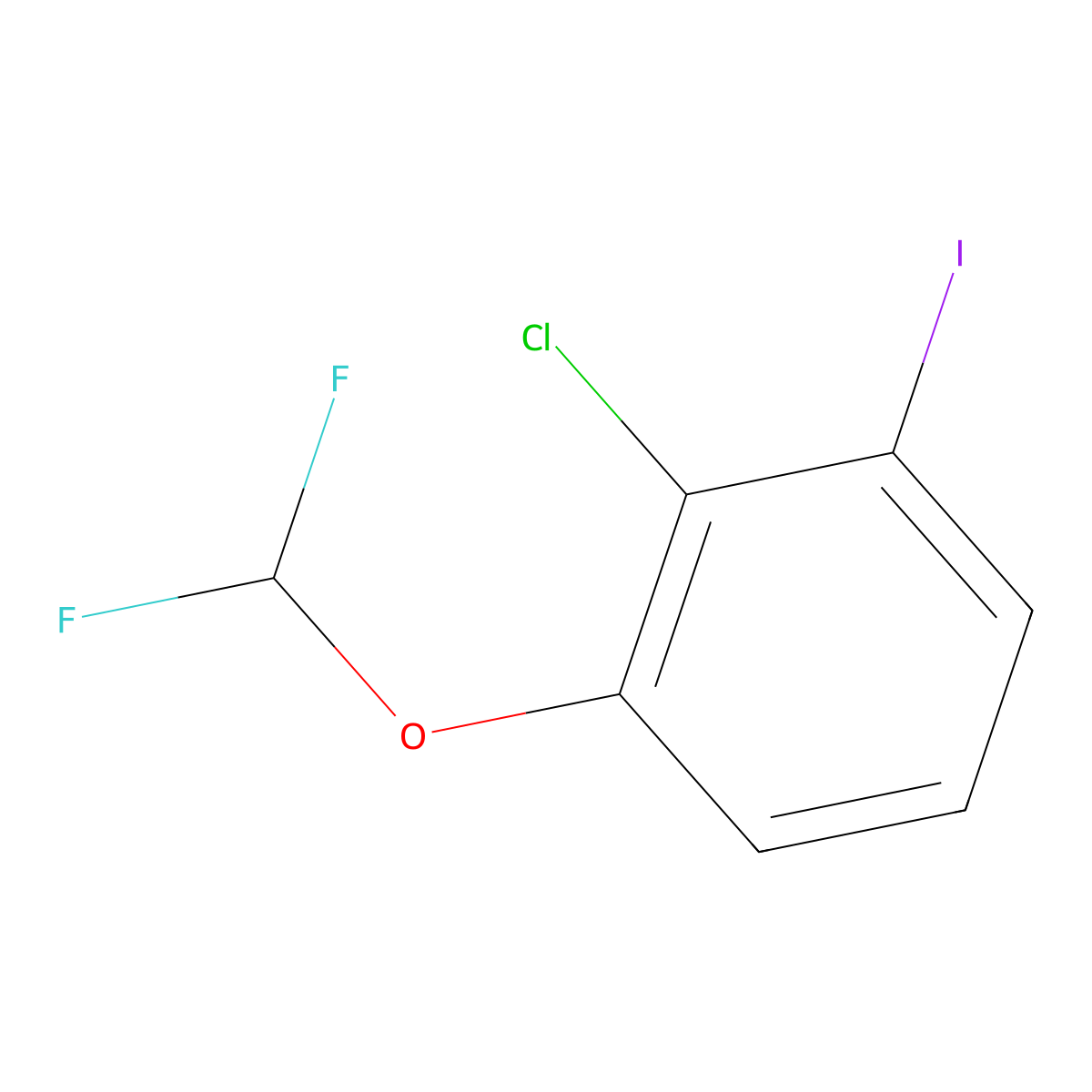 2-Chloro-1-(difluoromethoxy)-3-iodobenzene molecular structure, CAS 1261821-19-5