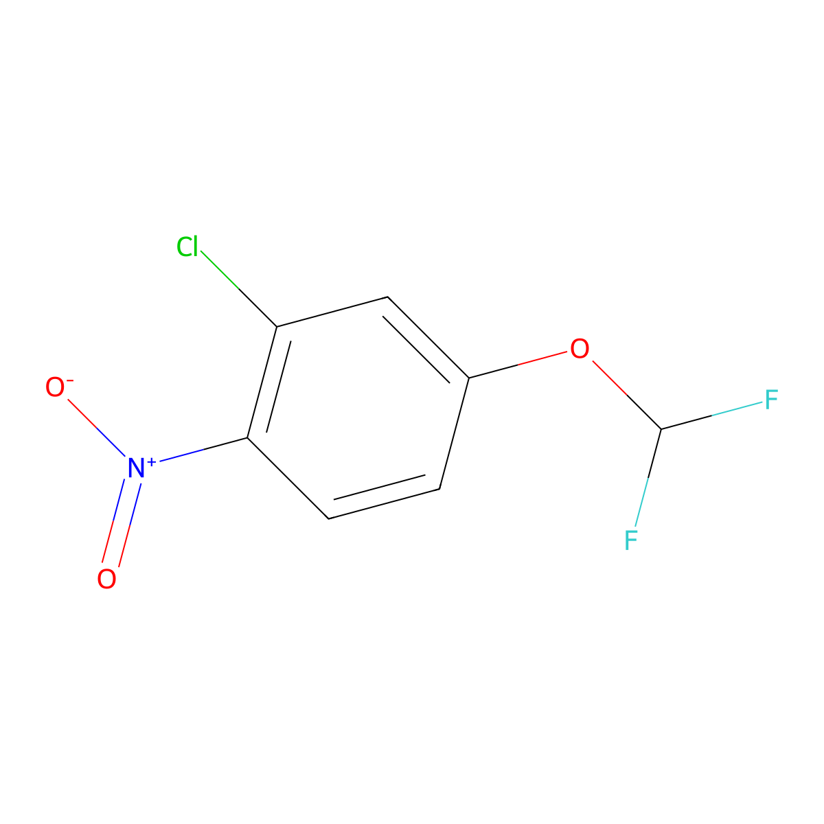 2-Chloro-4-(difluoromethoxy)-1-nitrobenzene molecular structure, CAS 1261821-22-0