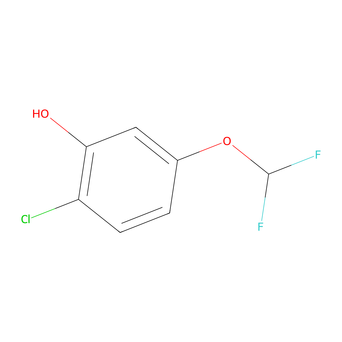2-Chloro-5-(difluoromethoxy)phenol molecular structure, CAS 1261821-23-1