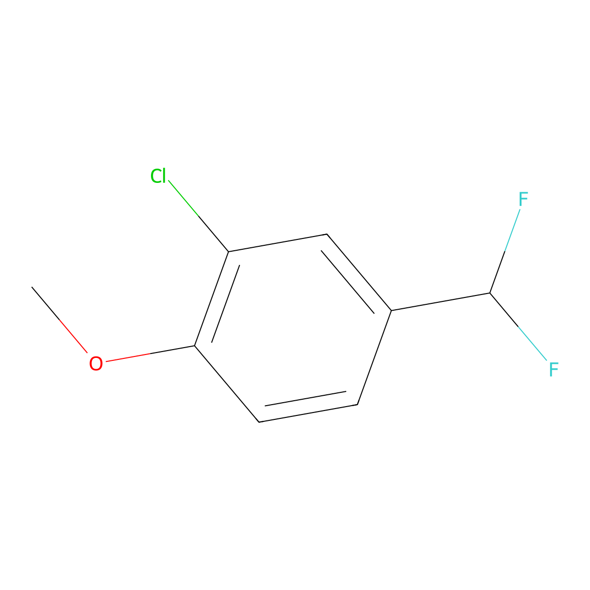 2-Chloro-4-(difluoromethyl)-1-methoxybenzene molecular structure, CAS 1261821-30-0