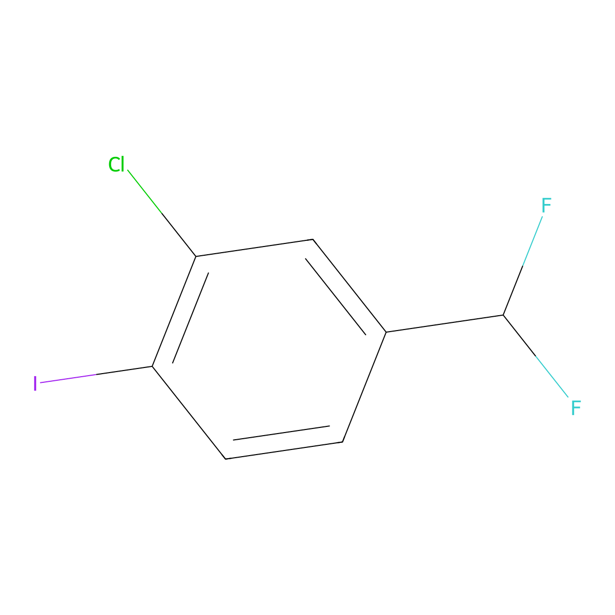 2-Chloro-4-(difluoromethyl)-1-iodobenzene molecular structure, CAS 1261821-31-1