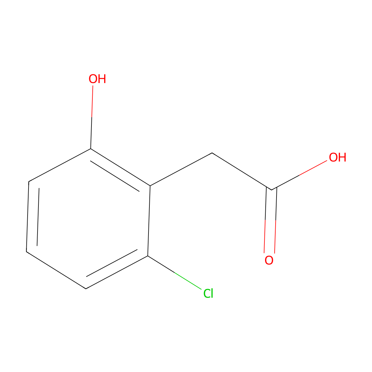 2-(2-Chloro-6-hydroxyphenyl)acetic acid molecular structure, CAS 1261821-62-8