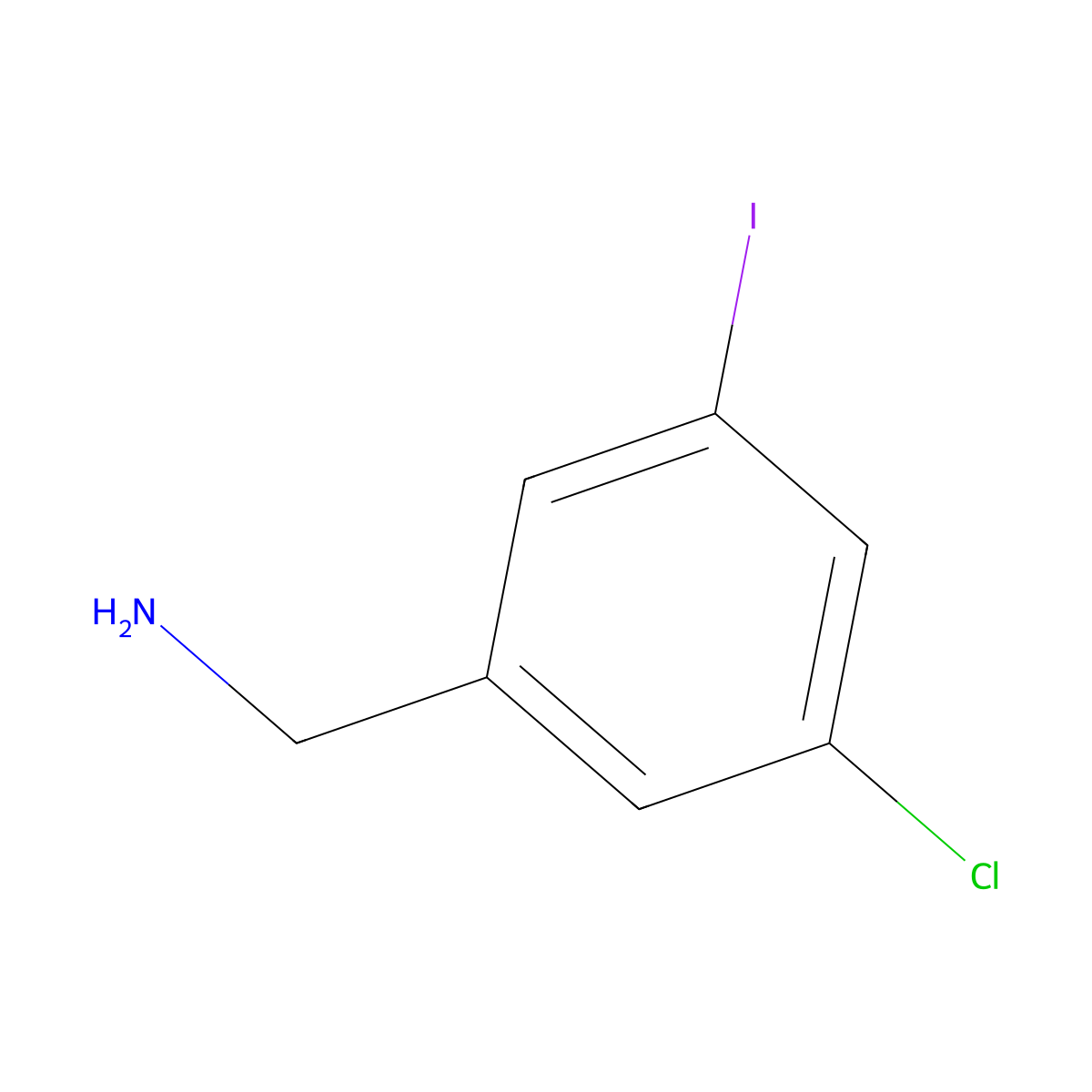 (3-Chloro-5-iodophenyl)methanamine molecular structure, CAS 1261821-69-5
