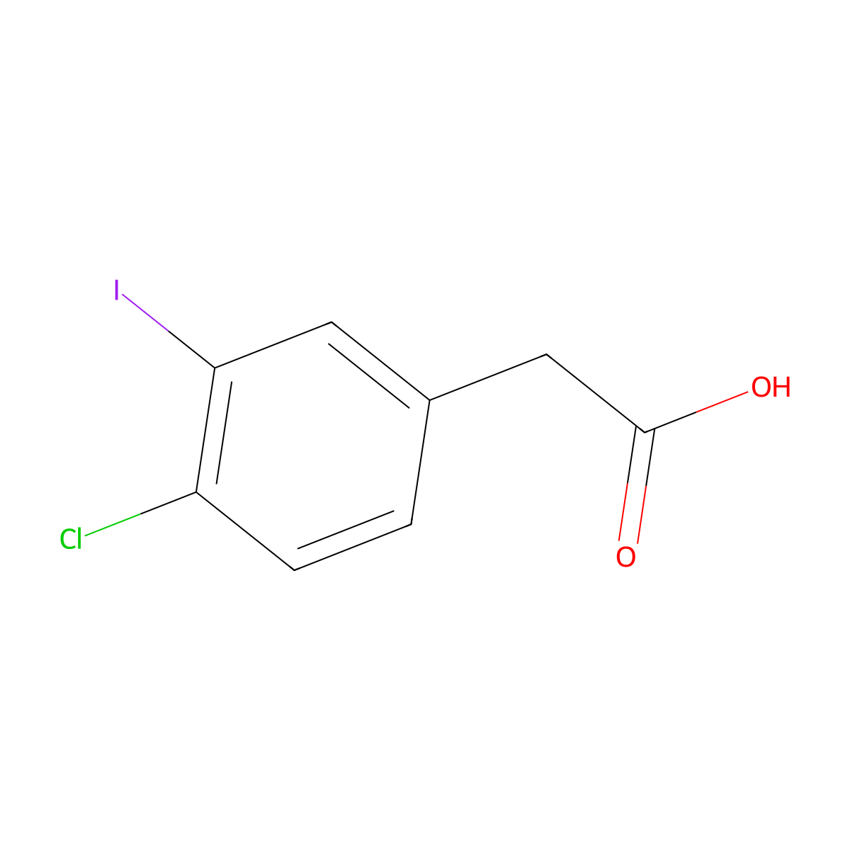 2-(4-Chloro-3-iodophenyl)acetic acid molecular structure, CAS 1261821-83-3