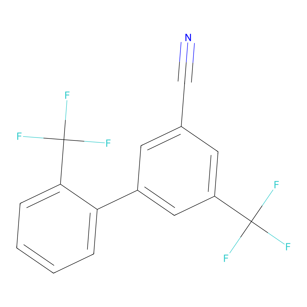 2',5-Bis(trifluoromethyl)-[1,1'-biphenyl]-3-carbonitrile molecular structure, CAS 1261821-87-7
