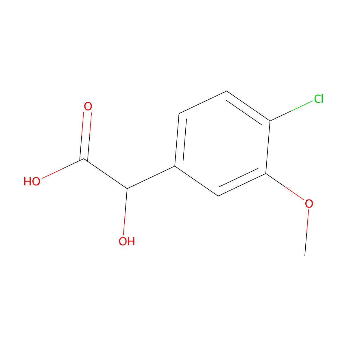 2-(4-Chloro-3-methoxyphenyl)-2-hydroxyacetic acid molecular structure, CAS 1261822-11-0