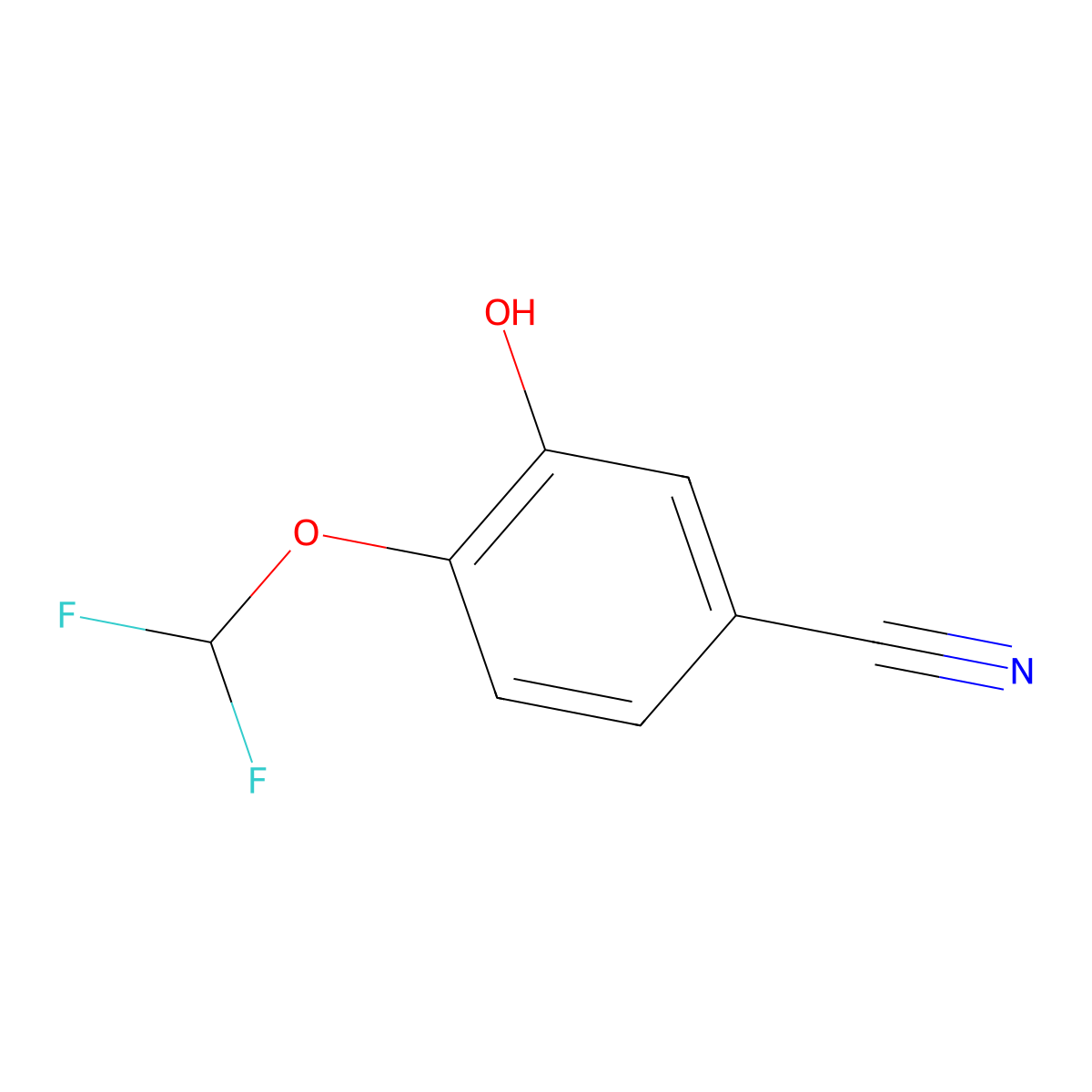 4-(Difluoromethoxy)-3-hydroxybenzonitrile molecular structure, CAS 1261823-17-9