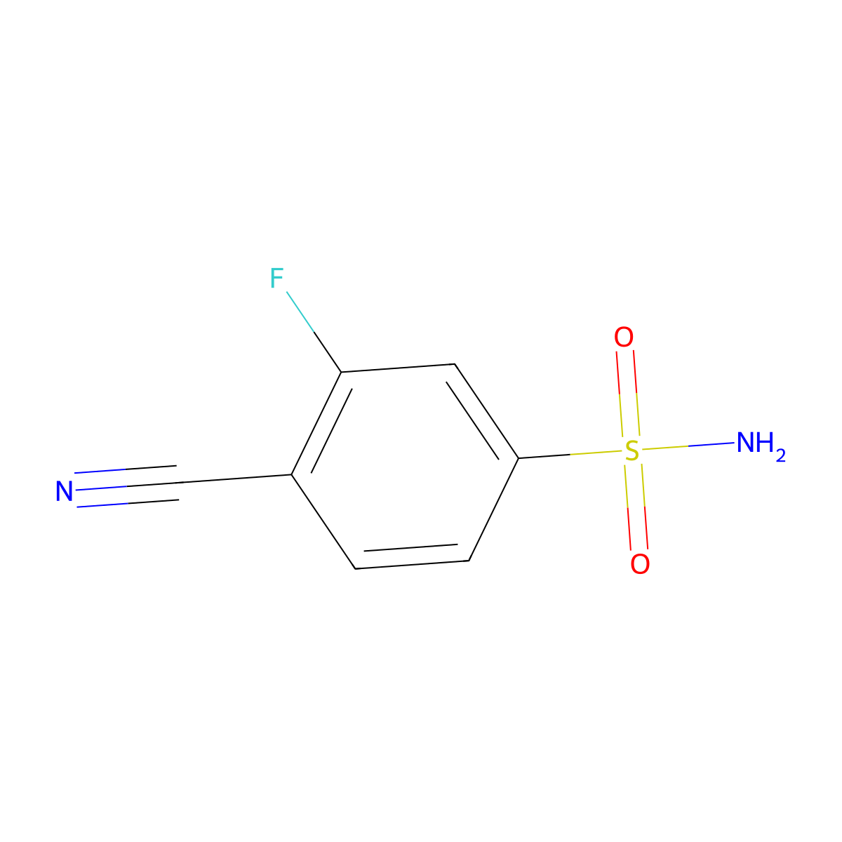 4-Cyano-3-fluorobenzenesulfonamide molecular structure, CAS 1261823-43-1