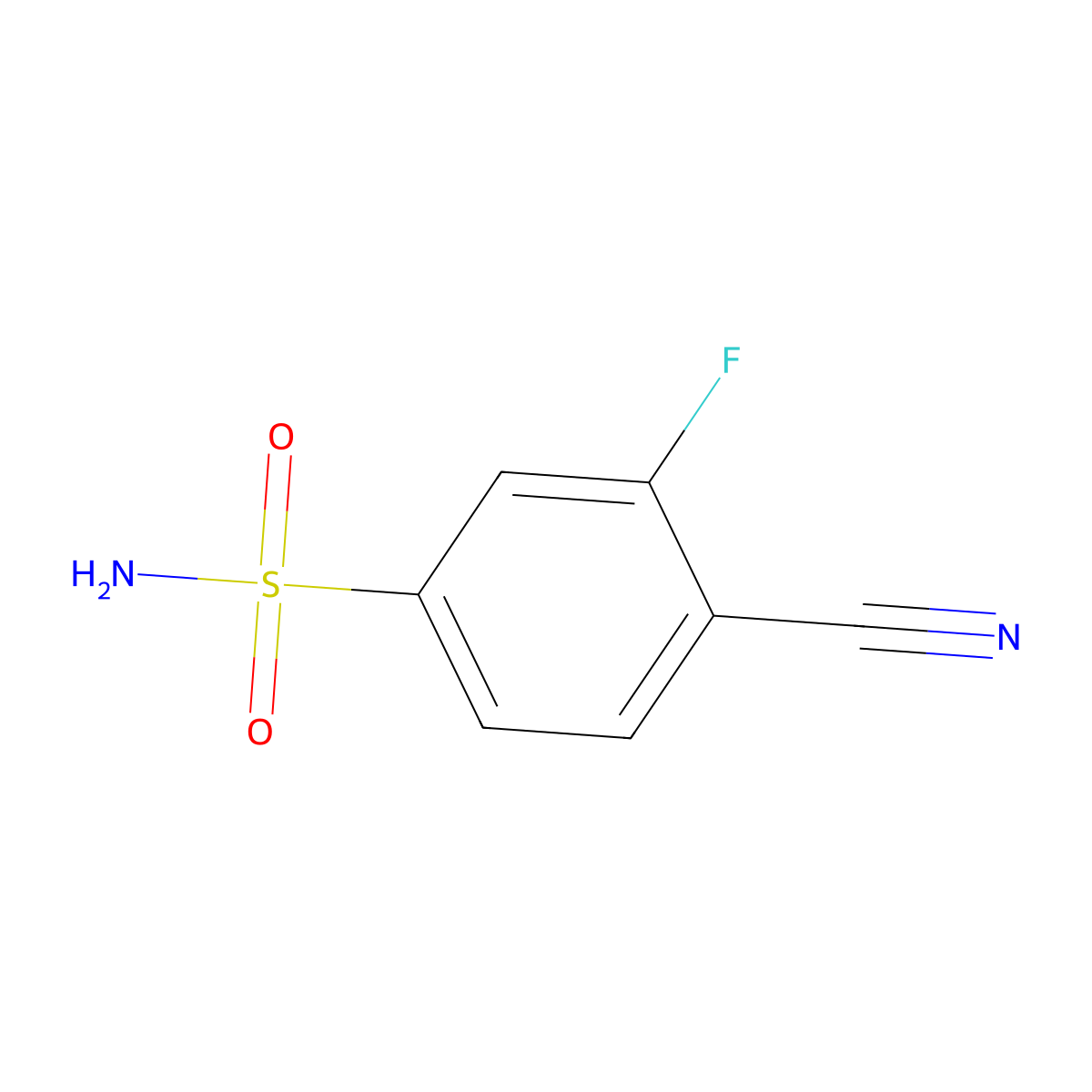 4-Cyano-3-fluorobenzenesulfonamide molecular structure, CAS 1261823-43-1