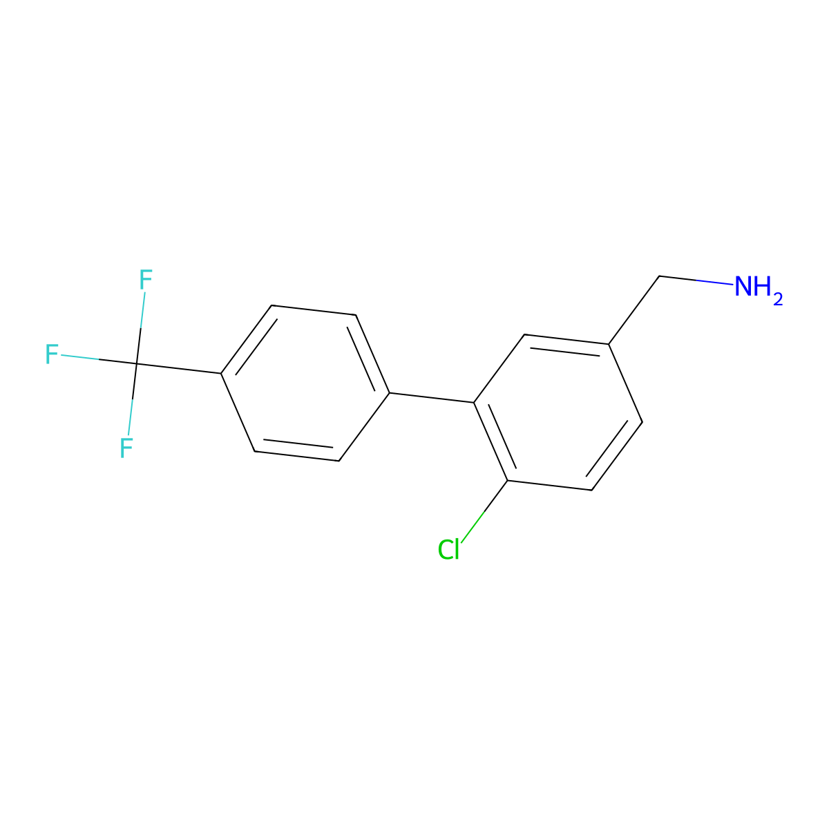 C-(6-Chloro-4'-(trifluoromethyl)biphenyl-3-yl)-methylamine molecular structure, CAS 1261823-45-3
