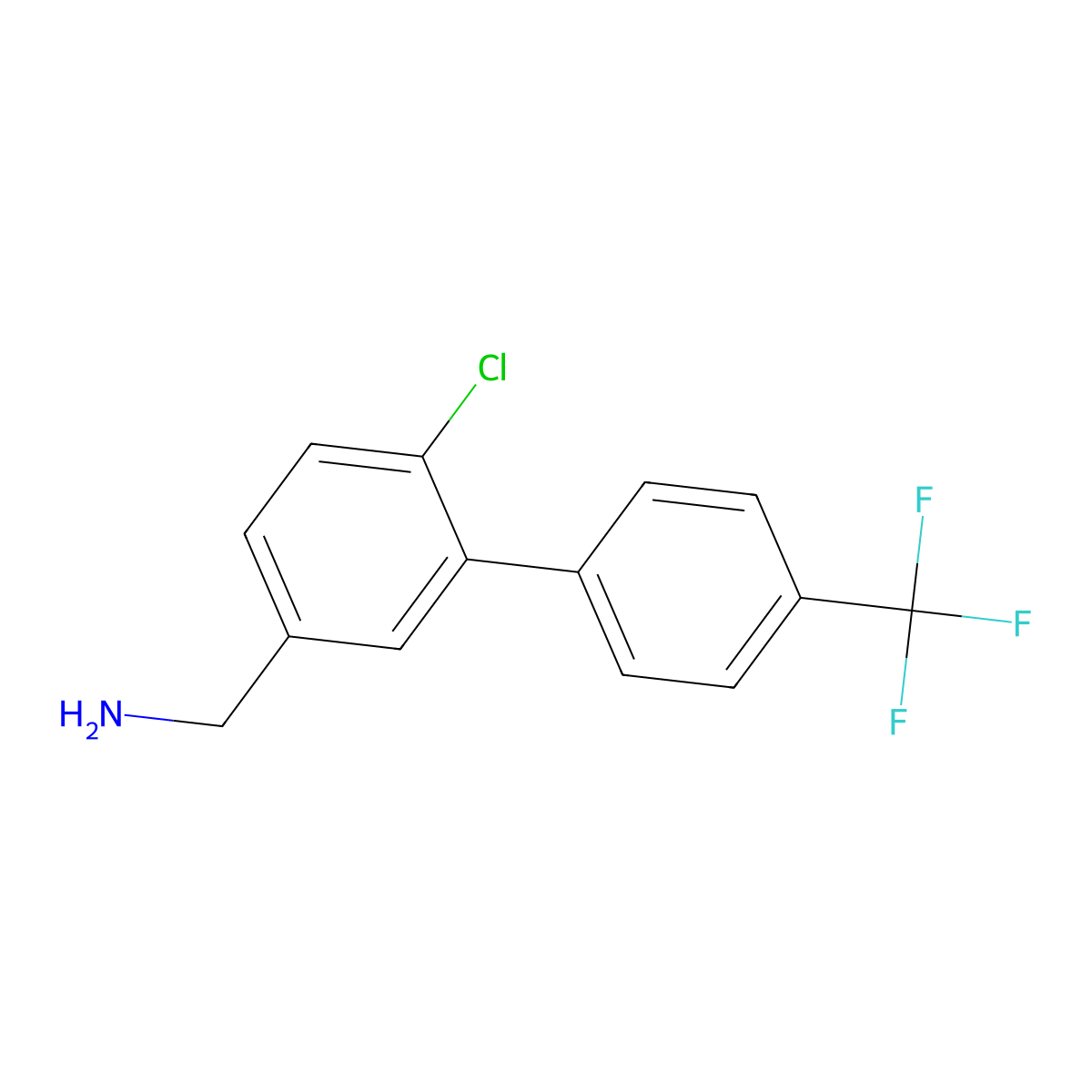 C-(6-Chloro-4'-(trifluoromethyl)biphenyl-3-yl)-methylamine molecular structure, CAS 1261823-45-3