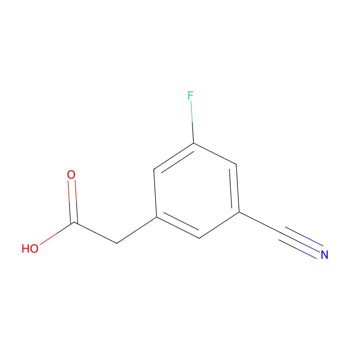 2-(3-Cyano-5-fluorophenyl)acetic acid molecular structure, CAS 1261823-51-1
