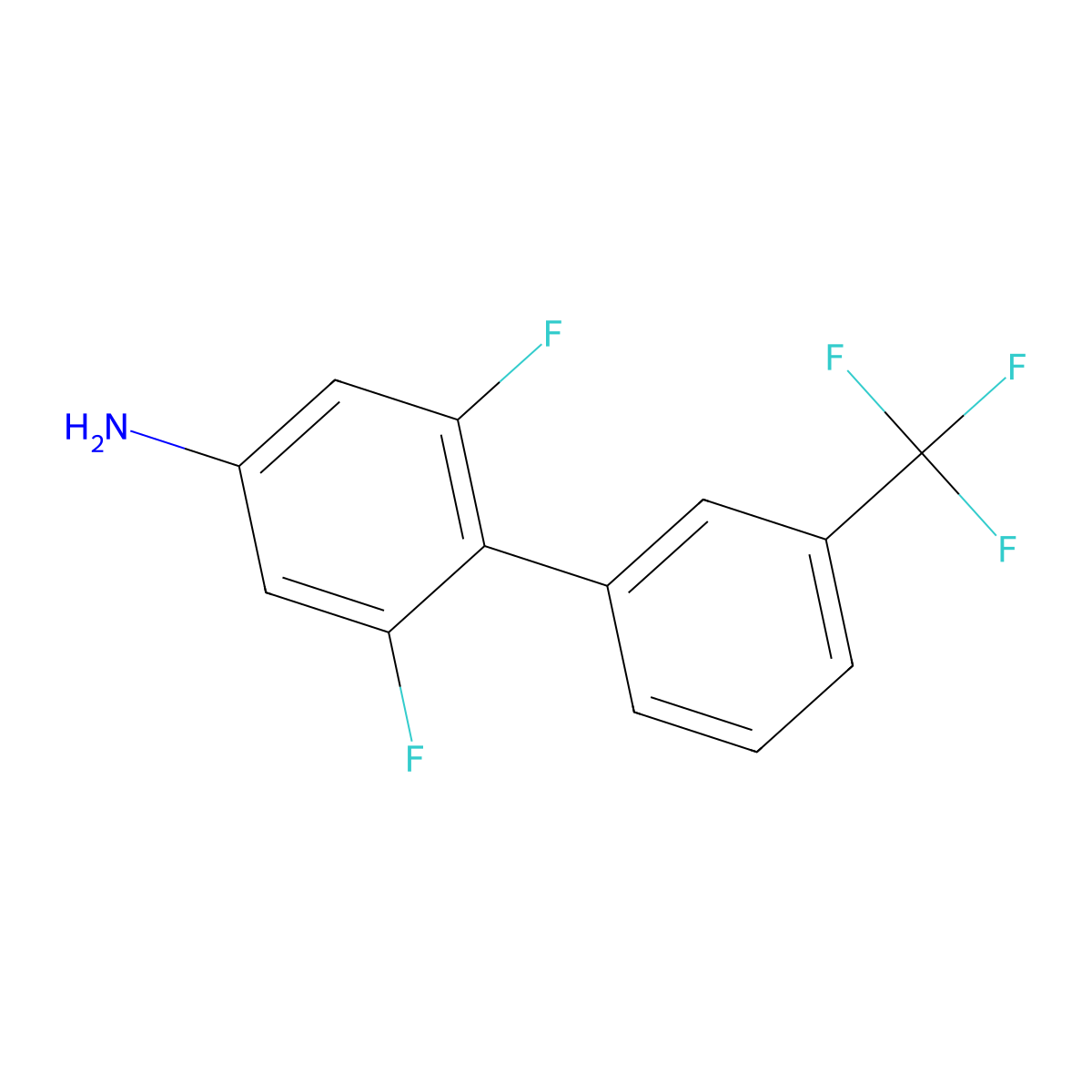 2,6-Difluoro-3'-(trifluoromethyl)-[1,1'-biphenyl]-4-amine molecular structure, CAS 1261823-54-4
