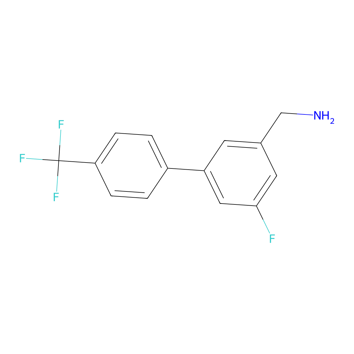 (5-Fluoro-4'-(trifluoromethyl)-[1,1'-biphenyl]-3-yl)methanamine molecular structure, CAS 1261823-61-3