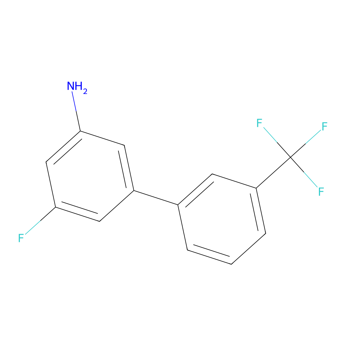 5-Fluoro-3'-(trifluoromethyl)-[1,1'-biphenyl]-3-amine molecular structure, CAS 1261823-62-4