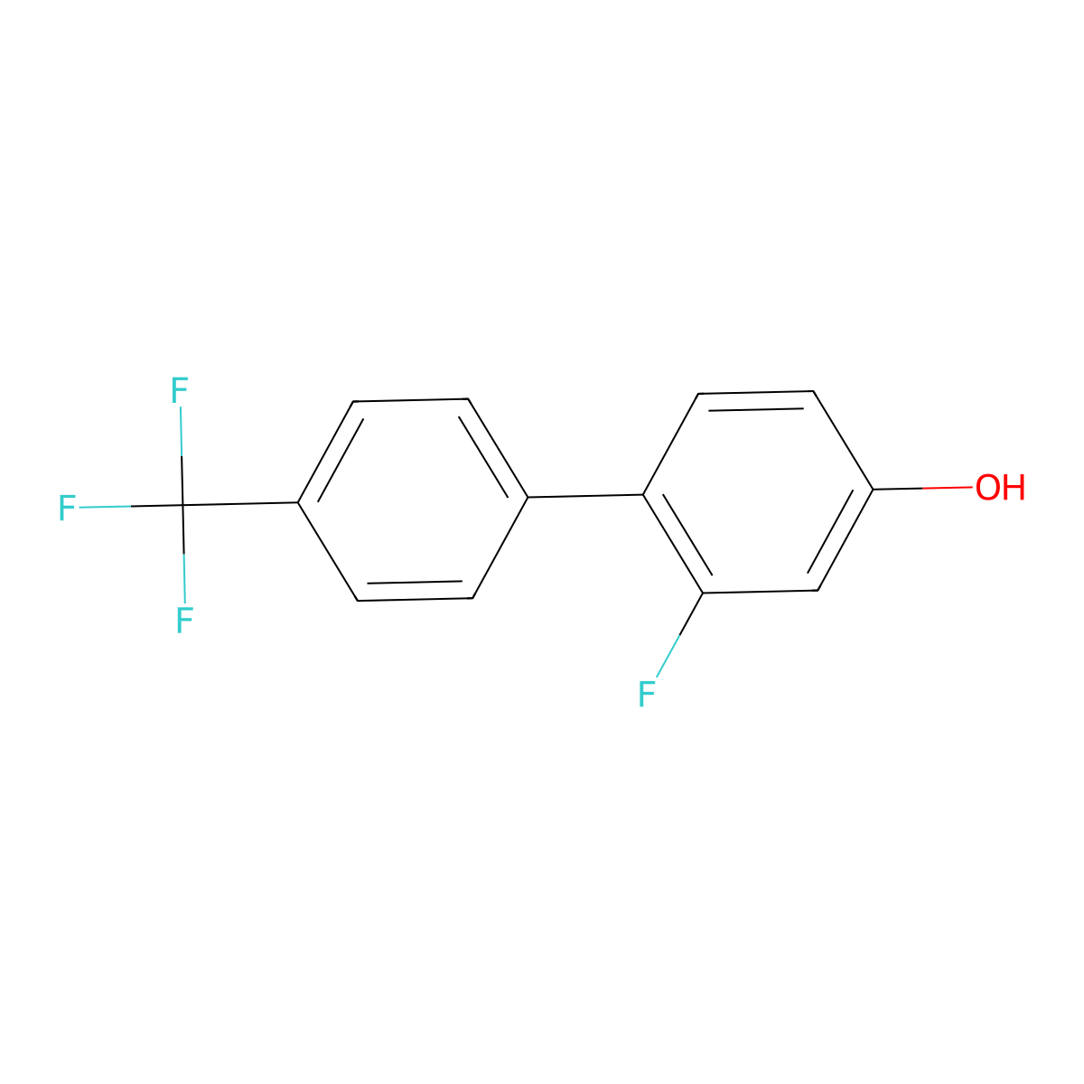 3-Fluoro-4-(4-trifluoromethylphenyl)phenol molecular structure, CAS 1261823-77-1