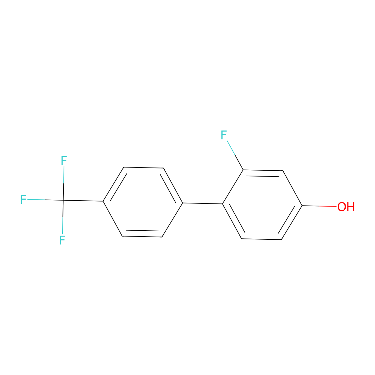 3-Fluoro-4-(4-trifluoromethylphenyl)phenol molecular structure, CAS 1261823-77-1