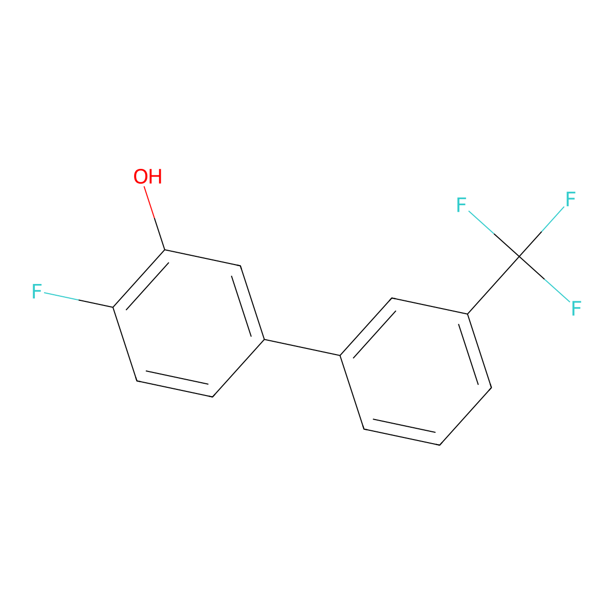 2-Fluoro-5-(3-trifluoromethylphenyl)phenol molecular structure, CAS 1261823-79-3