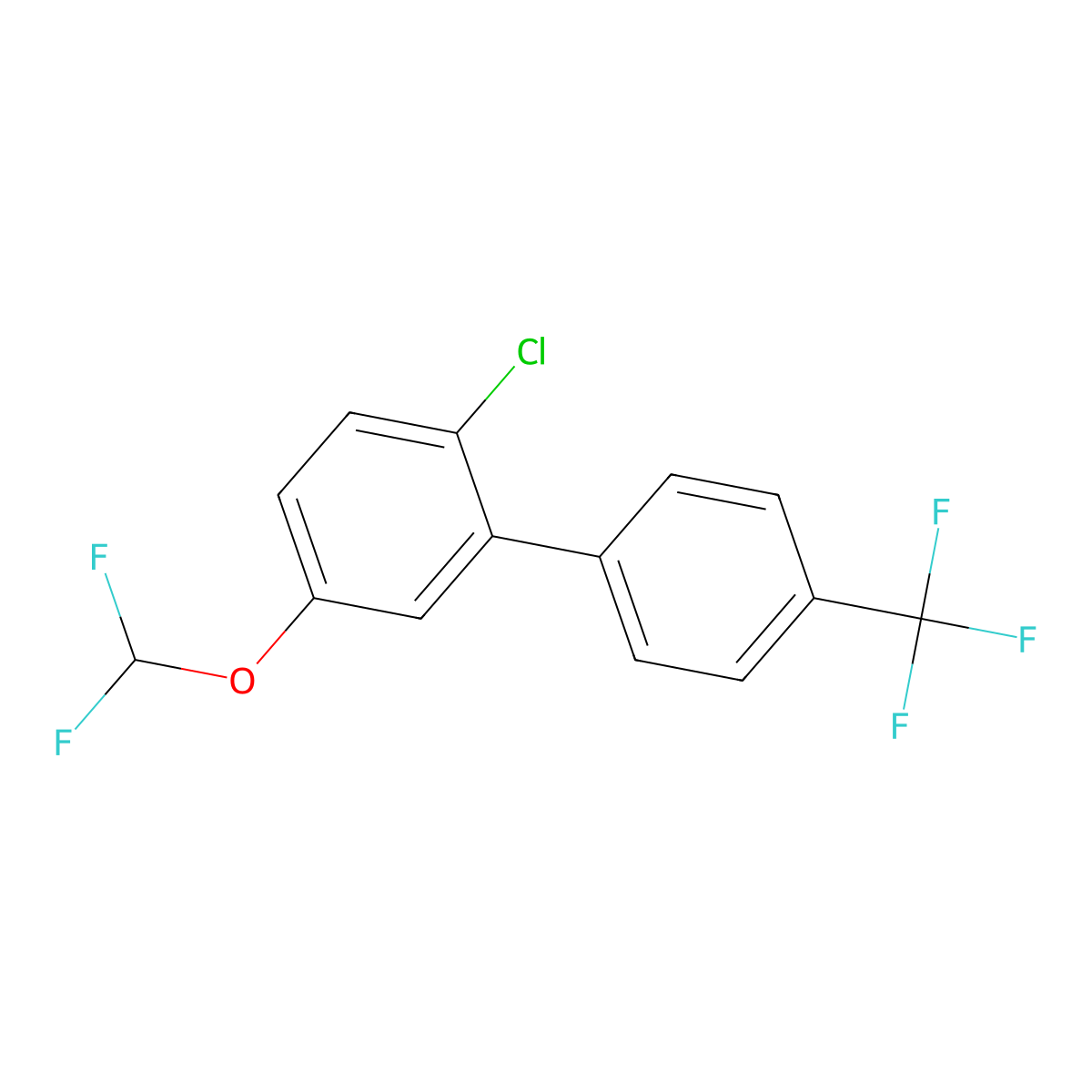 2-Chloro-5-(difluoromethoxy)-4'-(trifluoromethyl)-1,1'-biphenyl molecular structure, CAS 1261823-80-6