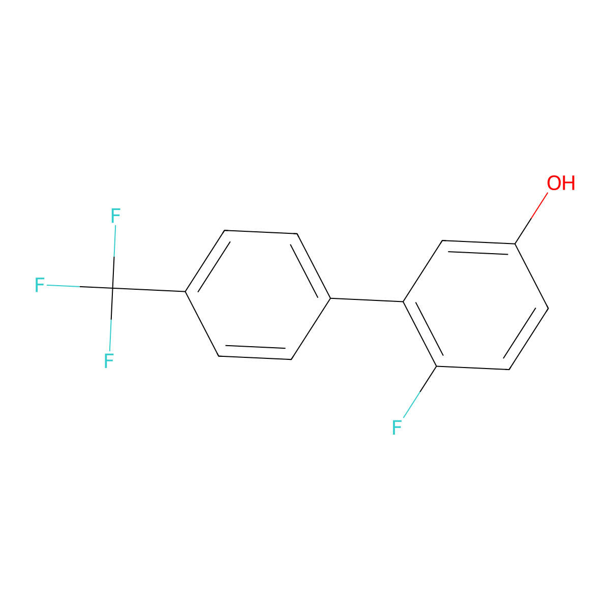 4-Fluoro-3-[4-(trifluoromethyl)phenyl]phenol molecular structure, CAS 1261823-84-0