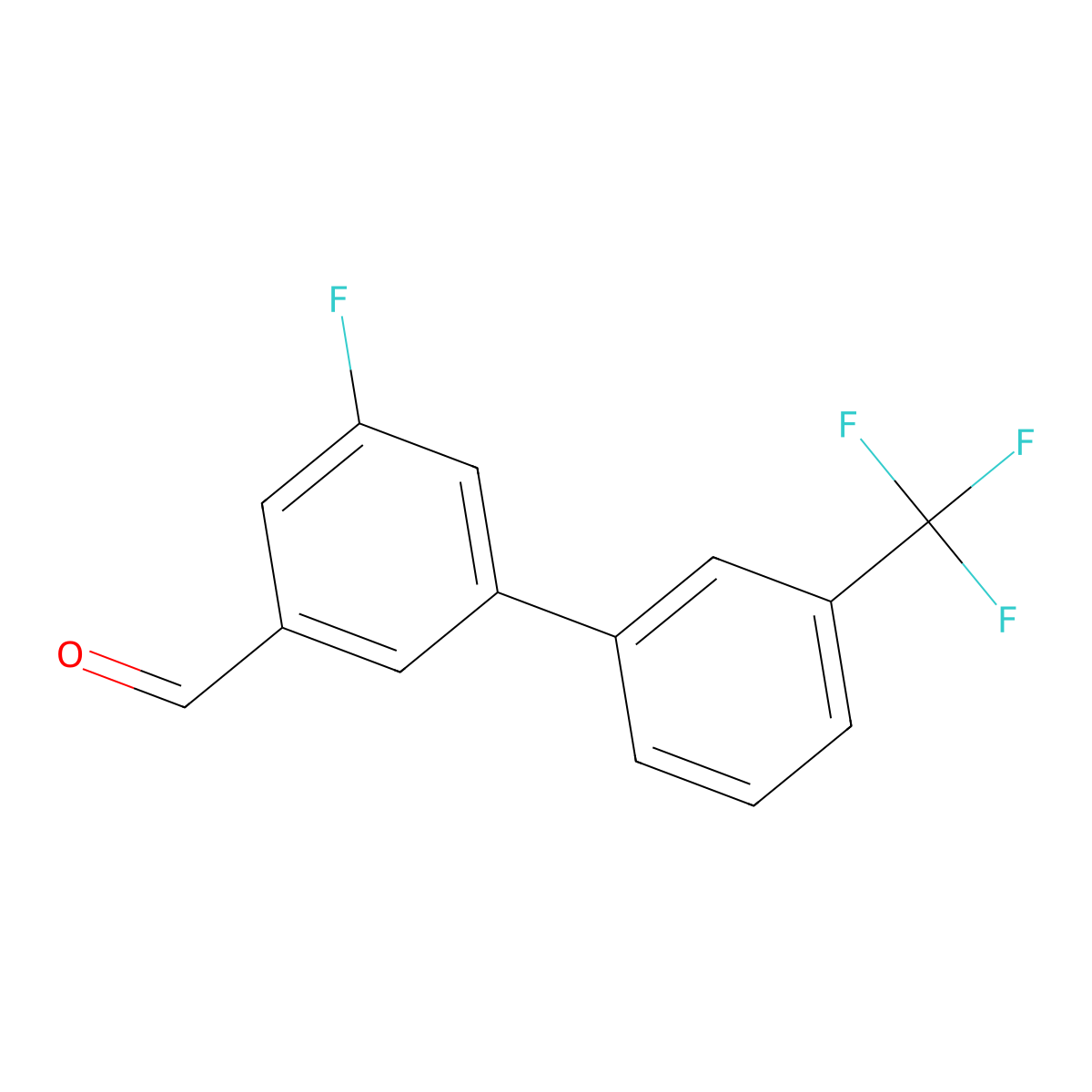 5-Fluoro-3'-(trifluoromethyl)biphenyl-3-carbaldehyde molecular structure, CAS 1261824-66-1