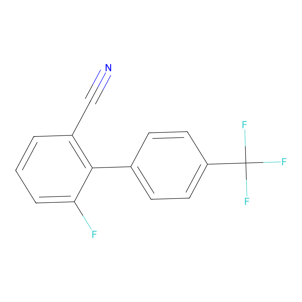 6-Fluoro-4'-(trifluoromethyl)-[1,1'-biphenyl]-2-carbonitrile molecular structure, CAS 1261824-81-0