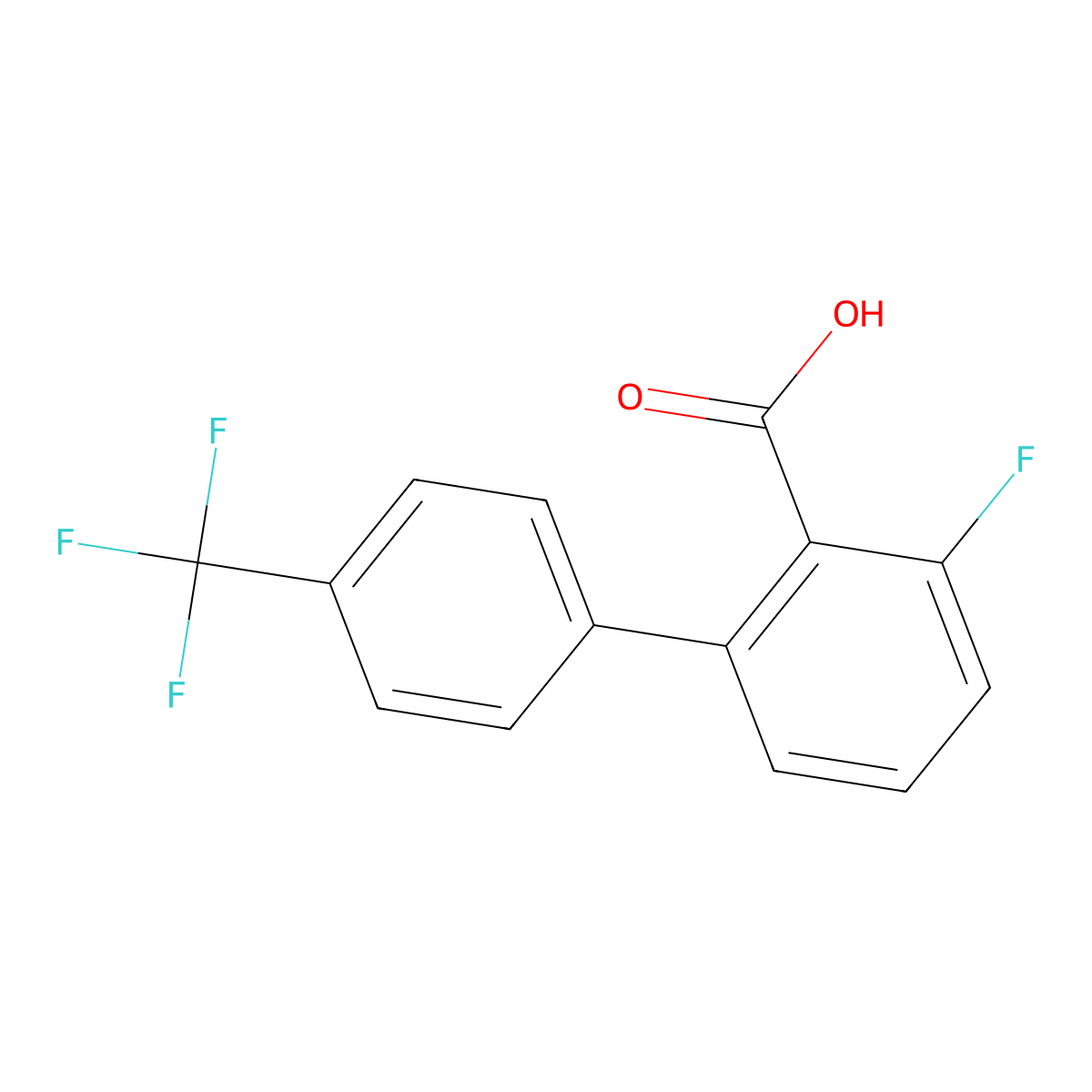 6-Fluoro-2-(4-trifluoromethylphenyl)benzoic acid molecular structure, CAS 1261824-90-1