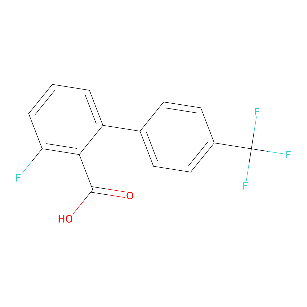 6-Fluoro-2-(4-trifluoromethylphenyl)benzoic acid molecular structure, CAS 1261824-90-1