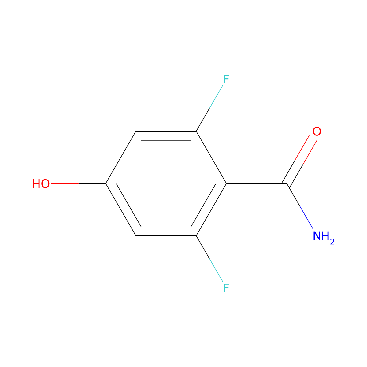 2,6-Difluoro-4-hydroxybenzamide molecular structure, CAS 1261825-32-4