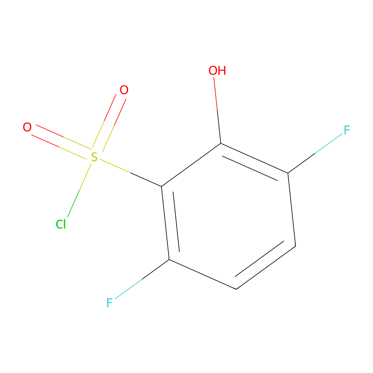 3,6-Difluoro-2-hydroxybenzene-1-sulfonyl chloride molecular structure, CAS 1261825-33-5