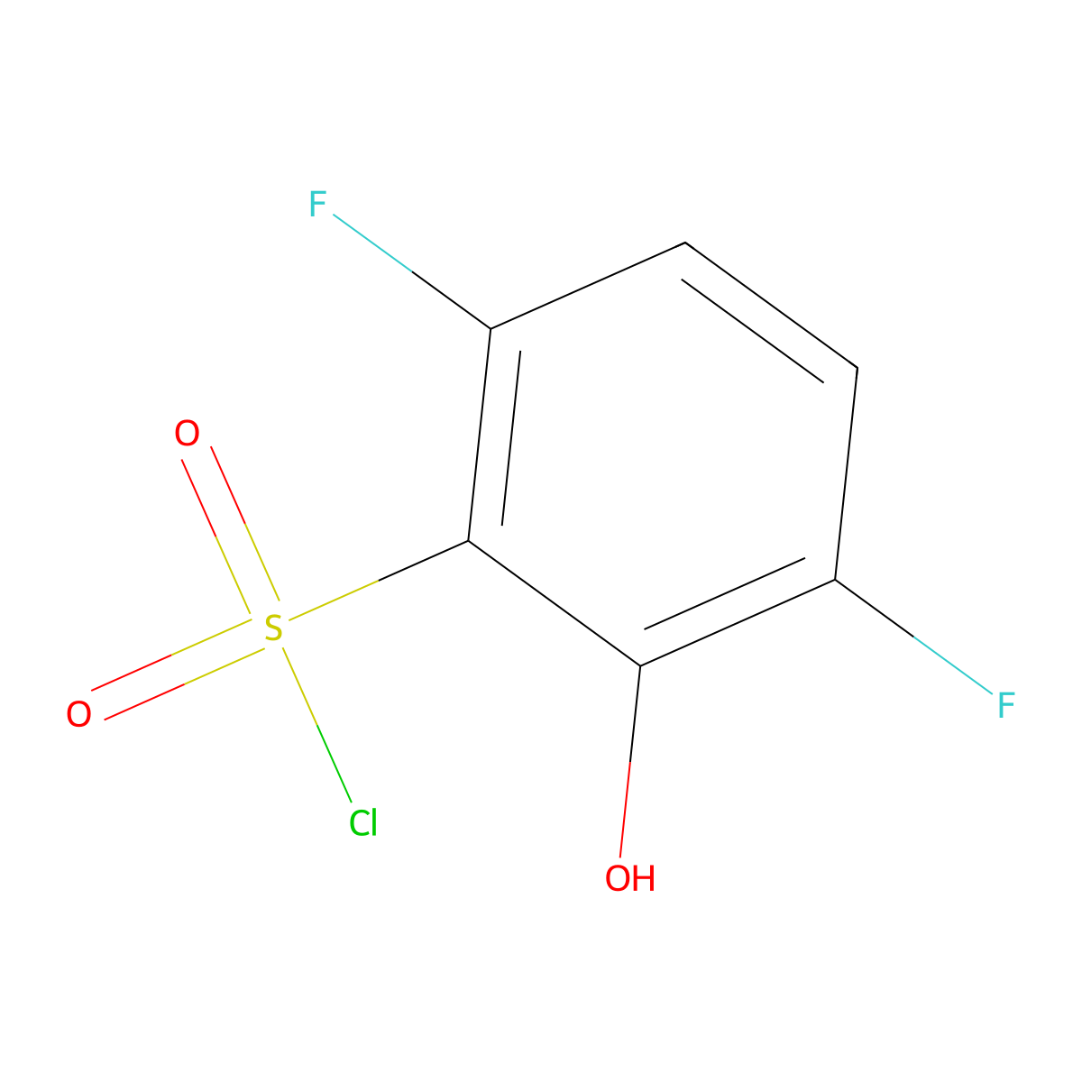 3,6-Difluoro-2-hydroxybenzene-1-sulfonyl chloride molecular structure, CAS 1261825-33-5