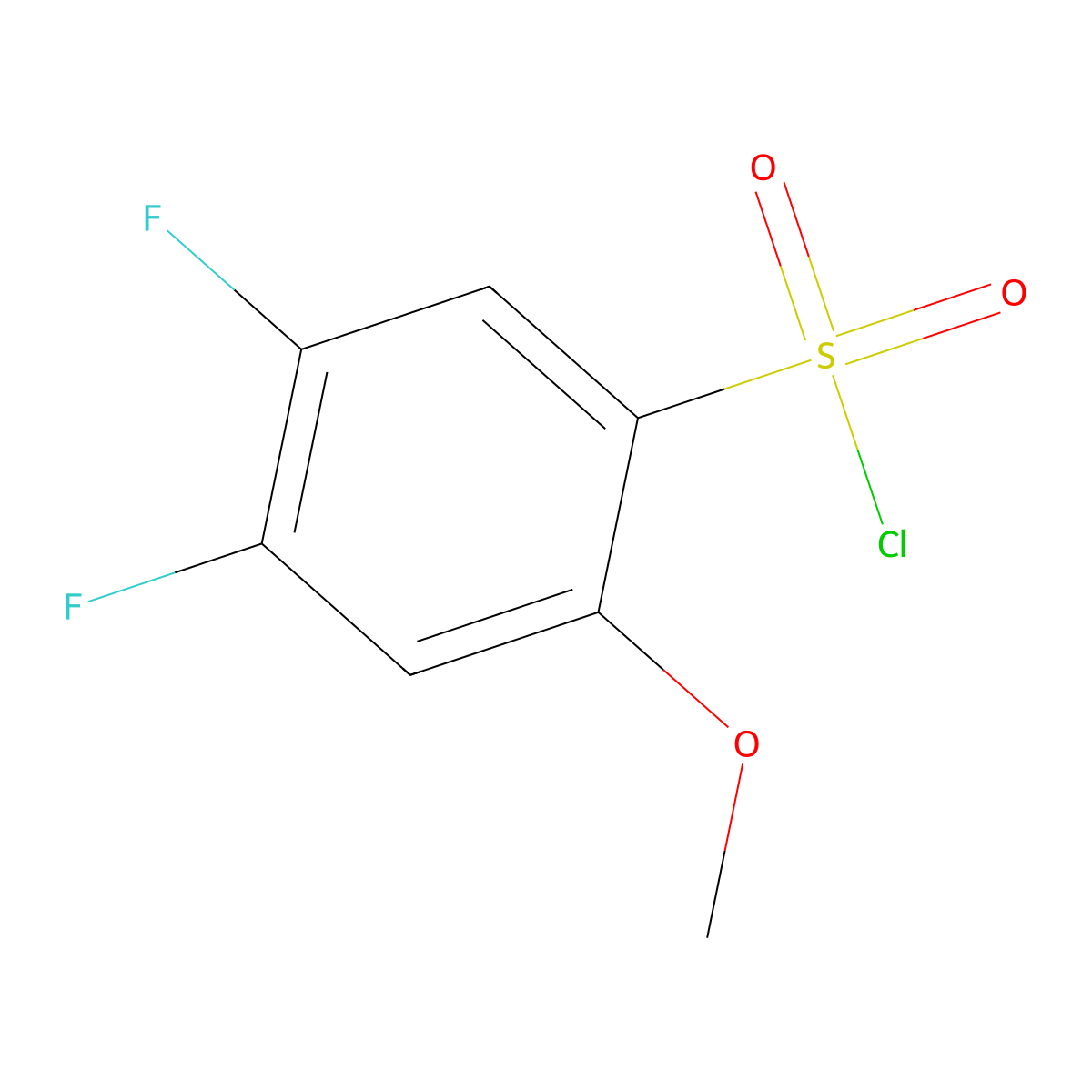 4,5-Difluoro-2-methoxybenzene-1-sulfonyl chloride molecular structure, CAS 1261825-36-8