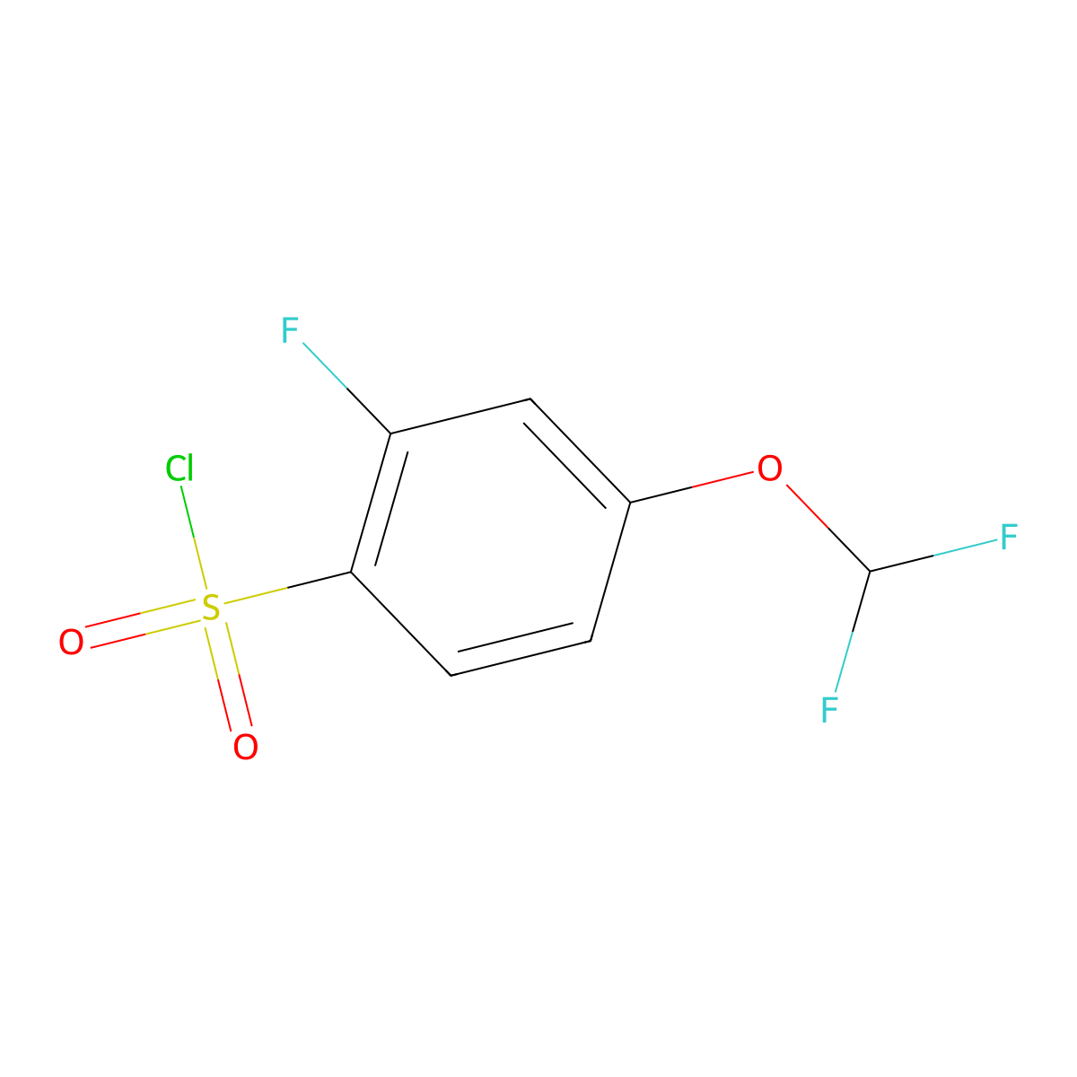 4-(Difluoromethoxy)-2-fluorobenzene-1-sulfonyl chloride molecular structure, CAS 1261825-39-1