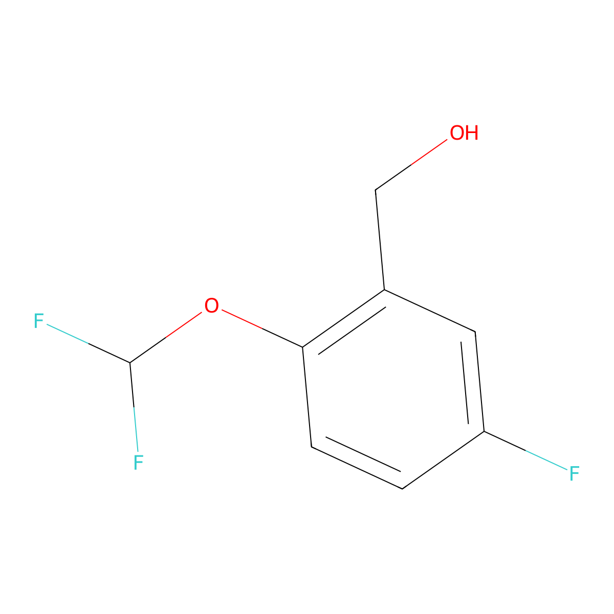 (2-(Difluoromethoxy)-5-fluorophenyl)methanol molecular structure, CAS 1261825-40-4