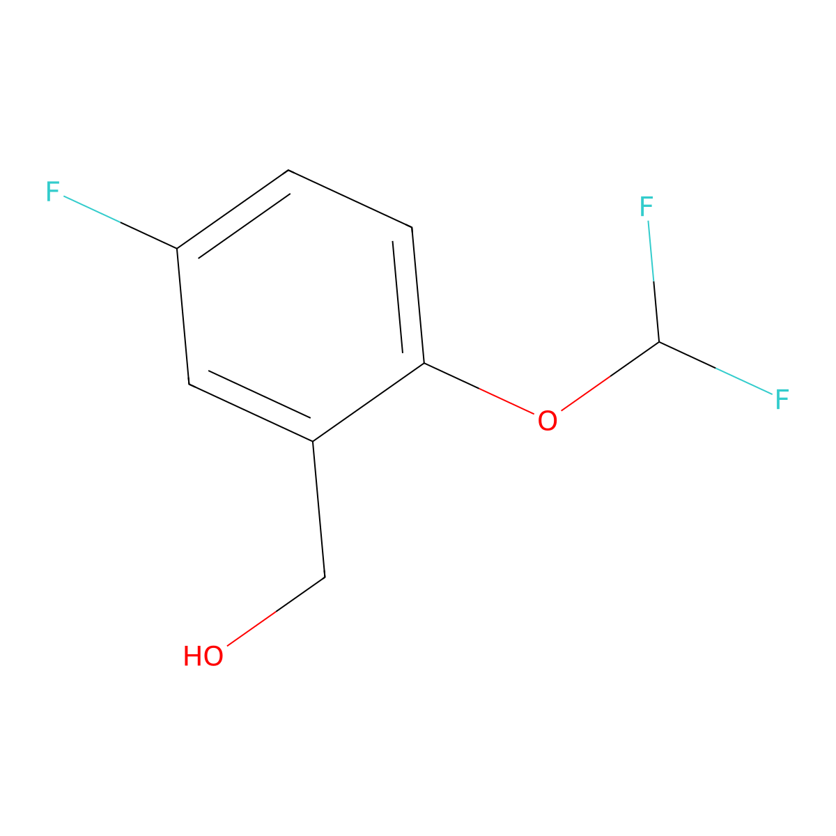 (2-(Difluoromethoxy)-5-fluorophenyl)methanol molecular structure, CAS 1261825-40-4